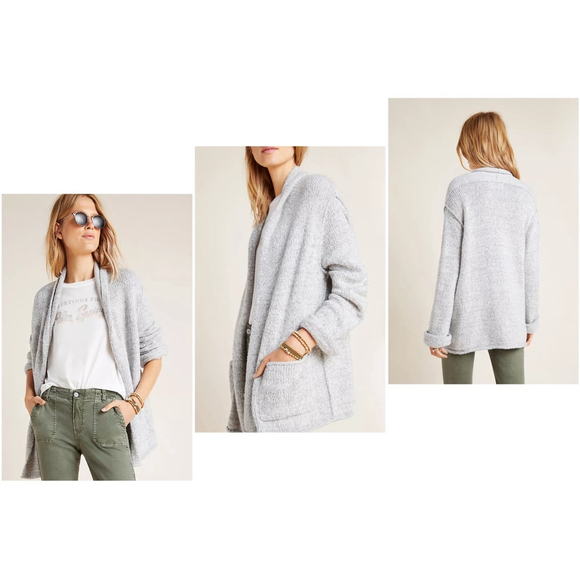 Women's Anthropologie Josie Open Front Cardigan Sweater Size Small Gray - Picture 1 of 10